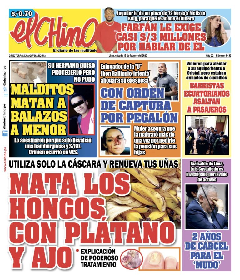 Portada impresa – Diario El Chino (15/02/2020)