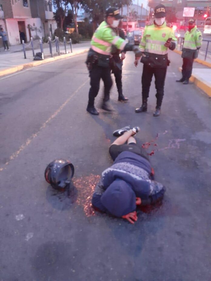 Delincuente herido de bala.