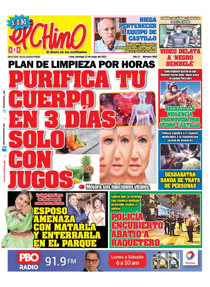 Portada impresa – Diario El Chino (23/05/2021)