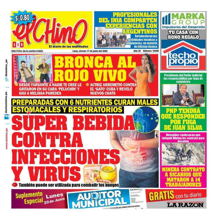 Portada impresa – Diario El Chino (17/06/2022)
