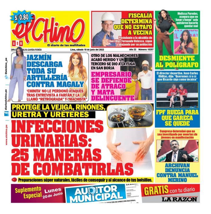 Portada impresa – Diario El Chino (18/06/2022)