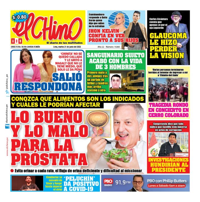 Portada impresa – Diario El Chino (21/06/2022)