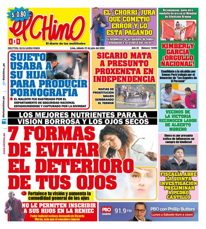 Portada impresa – Diario El Chino (23/07/2022)