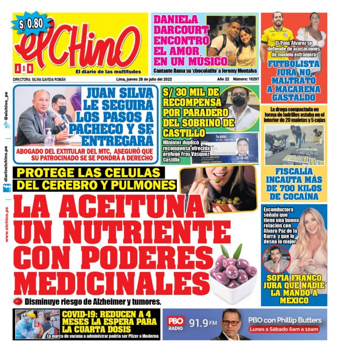 Portada impresa – Diario El Chino 28-07-2022 Portada impresa – Diario El Chino (28/07/2022)
