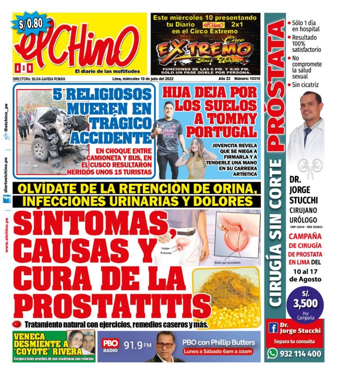 Portada impresa – Diario El Chino (10/08/2022)