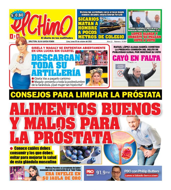 Portada impresa – Diario El Chino (03/10/2022)