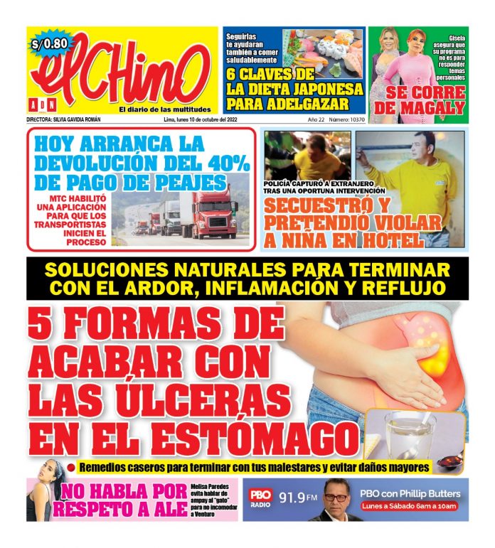 Portada impresa – Diario El Chino 10-10-2022 Portada impresa – Diario El Chino (10/10/2022)