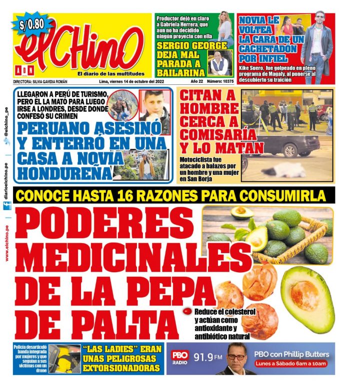 Portada impresa – Diario El Chino 14-10-2022 Portada impresa – Diario El Chino (14/10/2022)