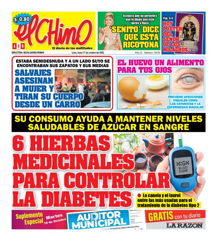 Portada impresa – Diario El Chino 17-10-2022 Portada impresa – Diario El Chino (17/10/2022)