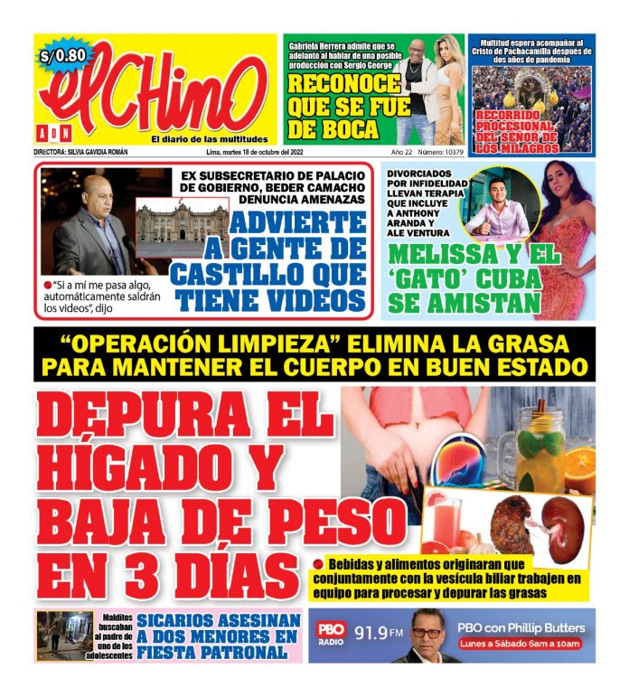 Portada impresa – Diario El Chino (18/10/2022)
