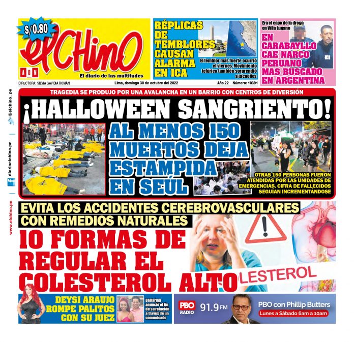 Portada impresa – Diario El Chino (30102022)