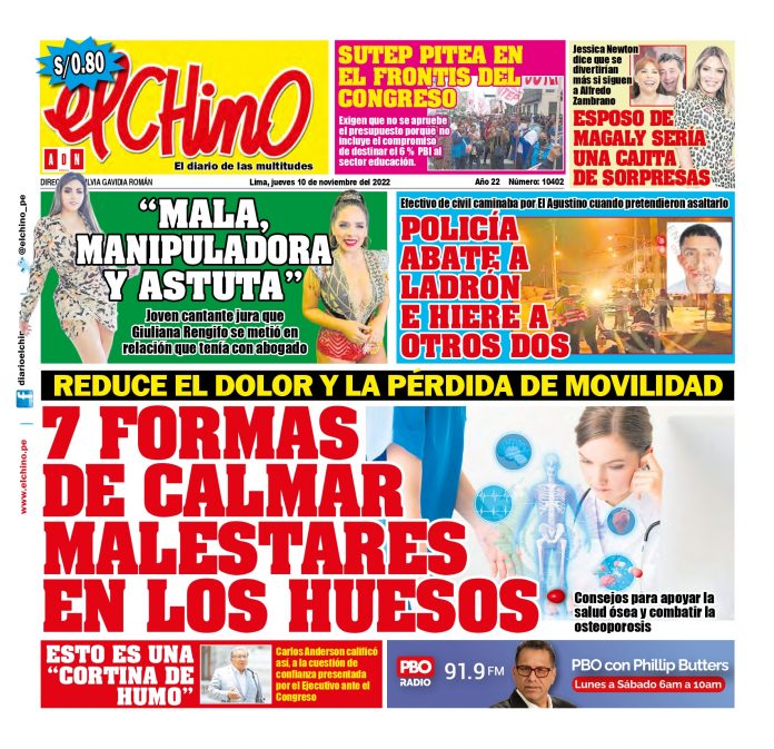 Portada impresa – Diario El Chino (10-11-2022)