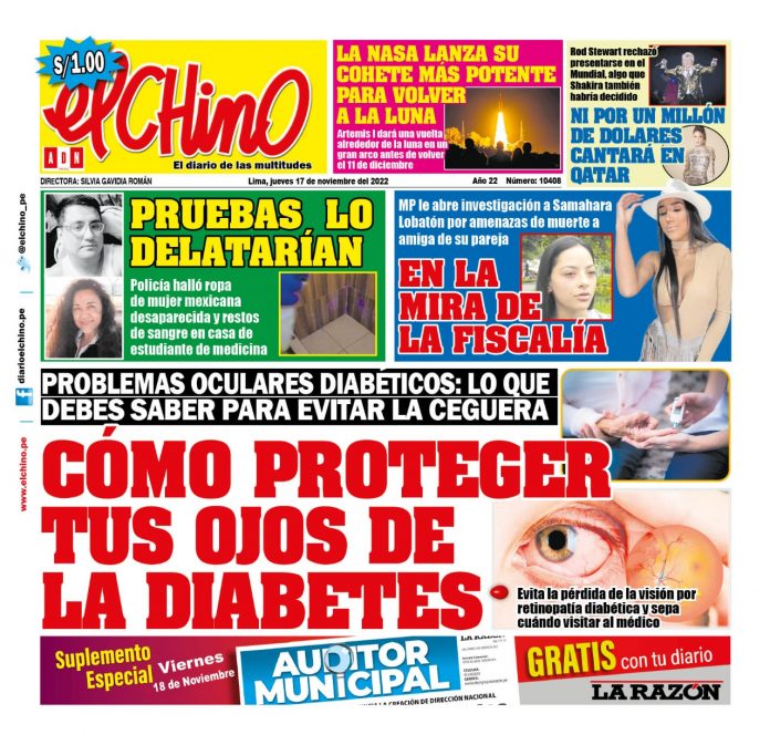 Portada impresa – Diario El chino 17-11-2022