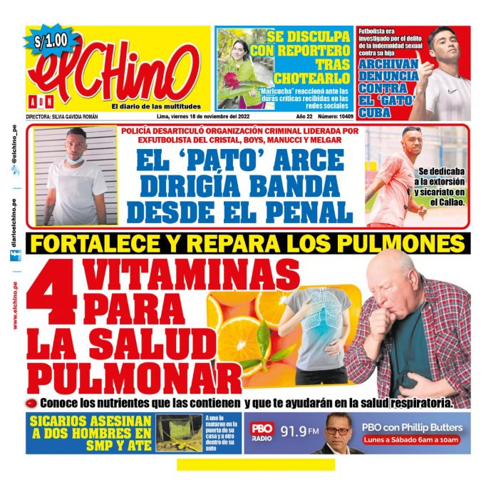Portada impresa – Diario El chino 18-11-2022