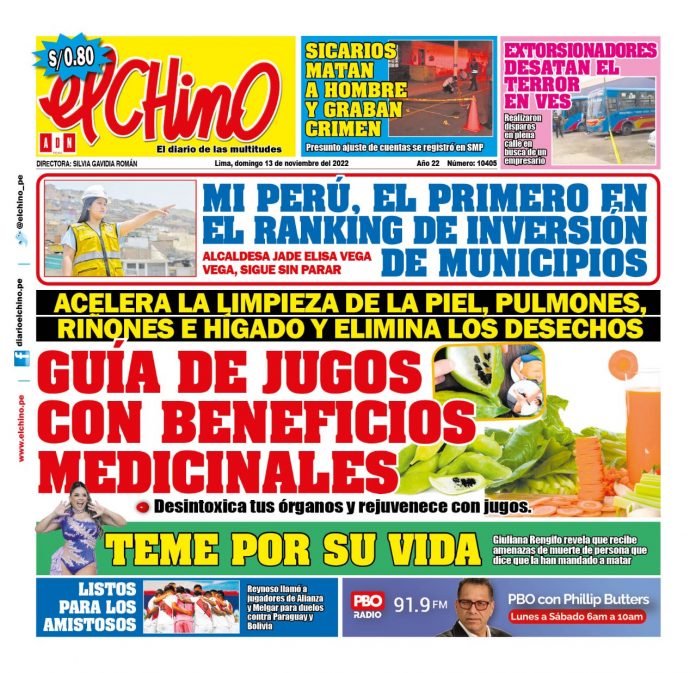 Portada impresa – Diario El chino (14/11/2022)