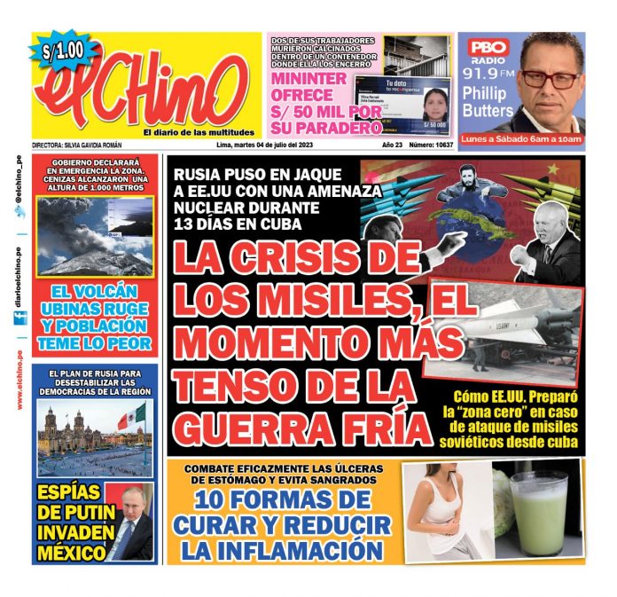 Portada impresa – Diario El Chino 04-07-2023 Portada impresa – Diario El Chino 04-07-2023