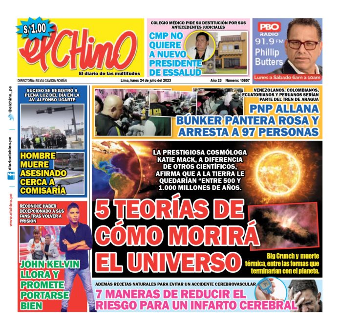 Portada impresa – Diario El Chino 24-07-2023