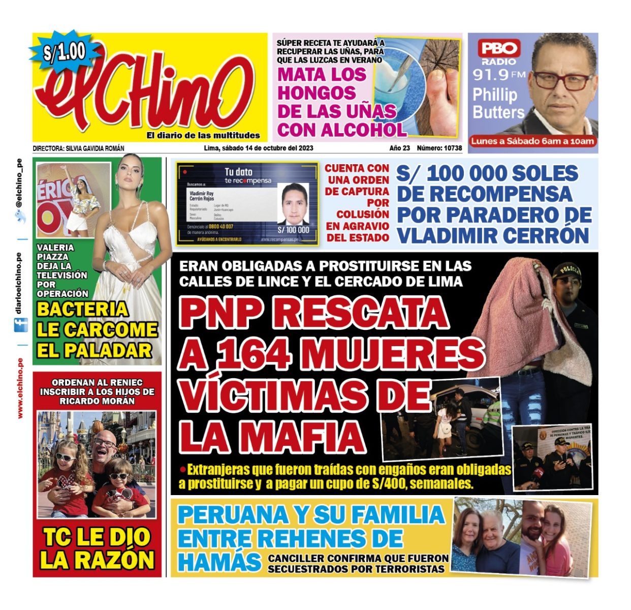 Portada Diario El Chino (14/10/2023)