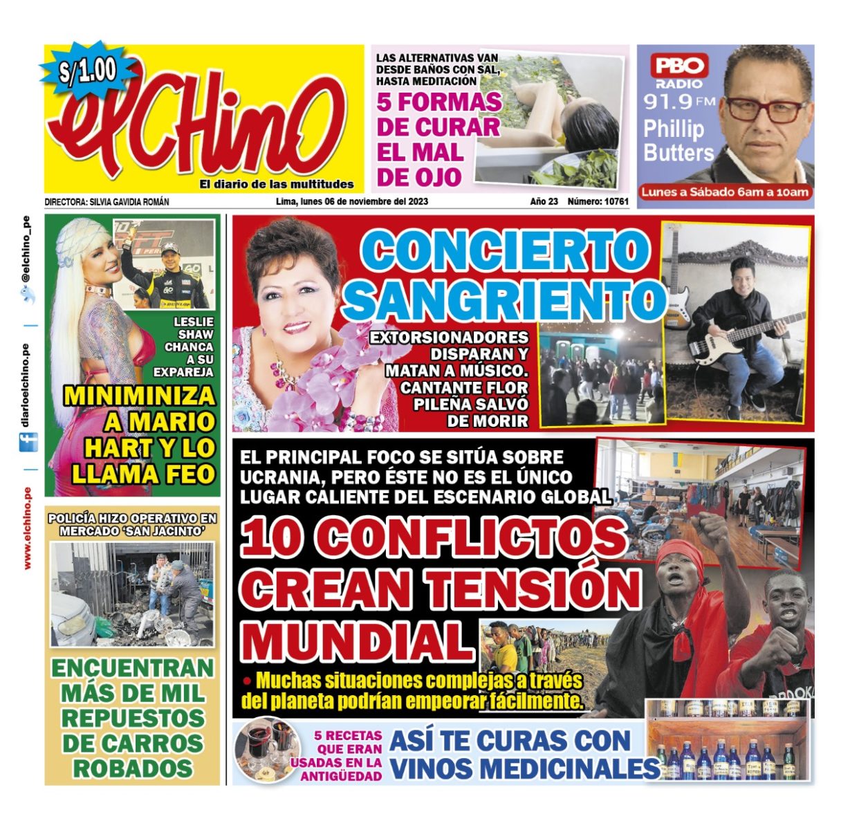 Portada Diario El Chino (06/11/2023)