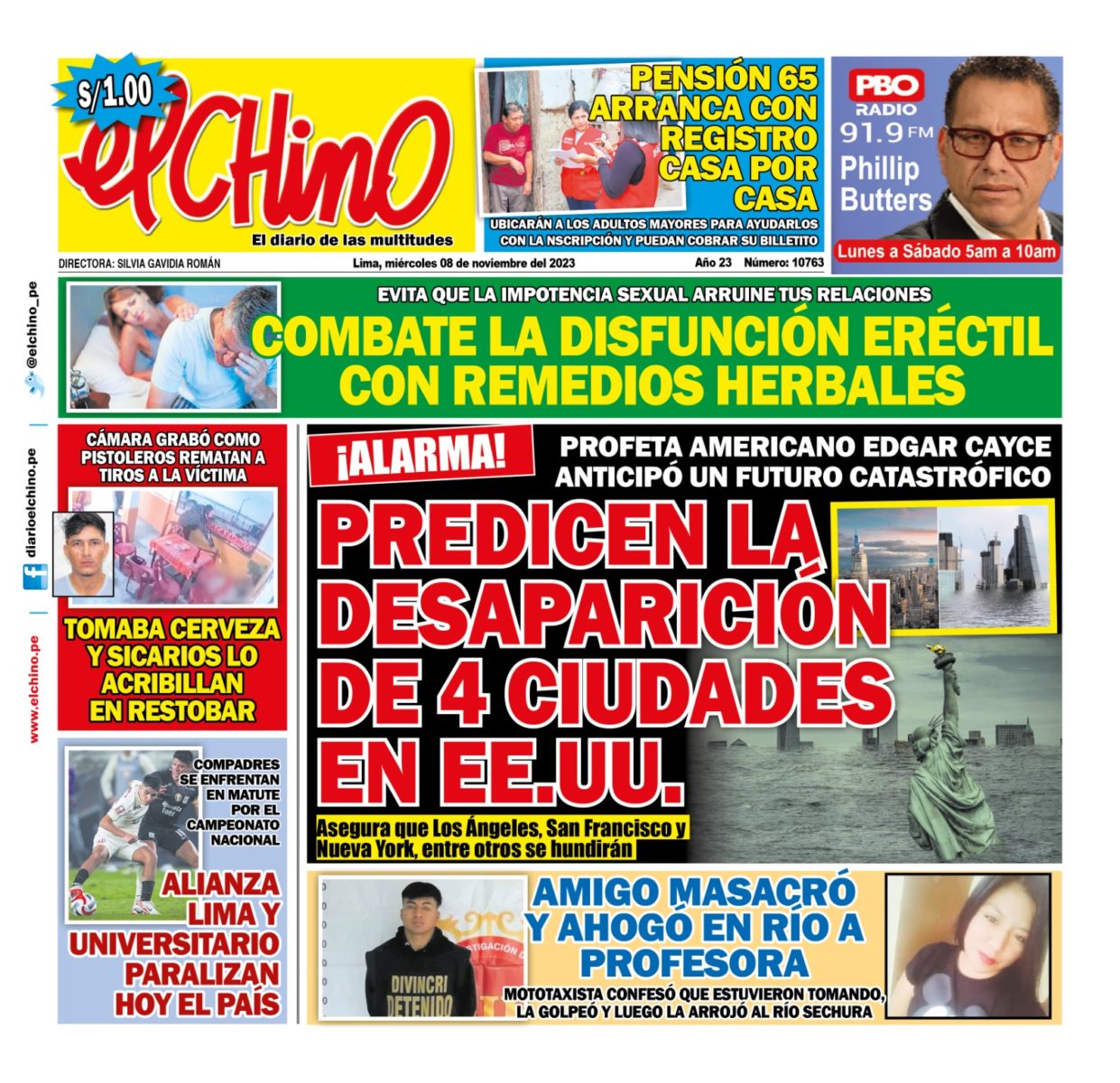 Portada Diario El Chino (08/11/2023)