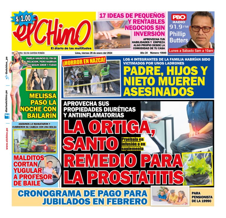Portada Diario El Chino (26/01/2024)