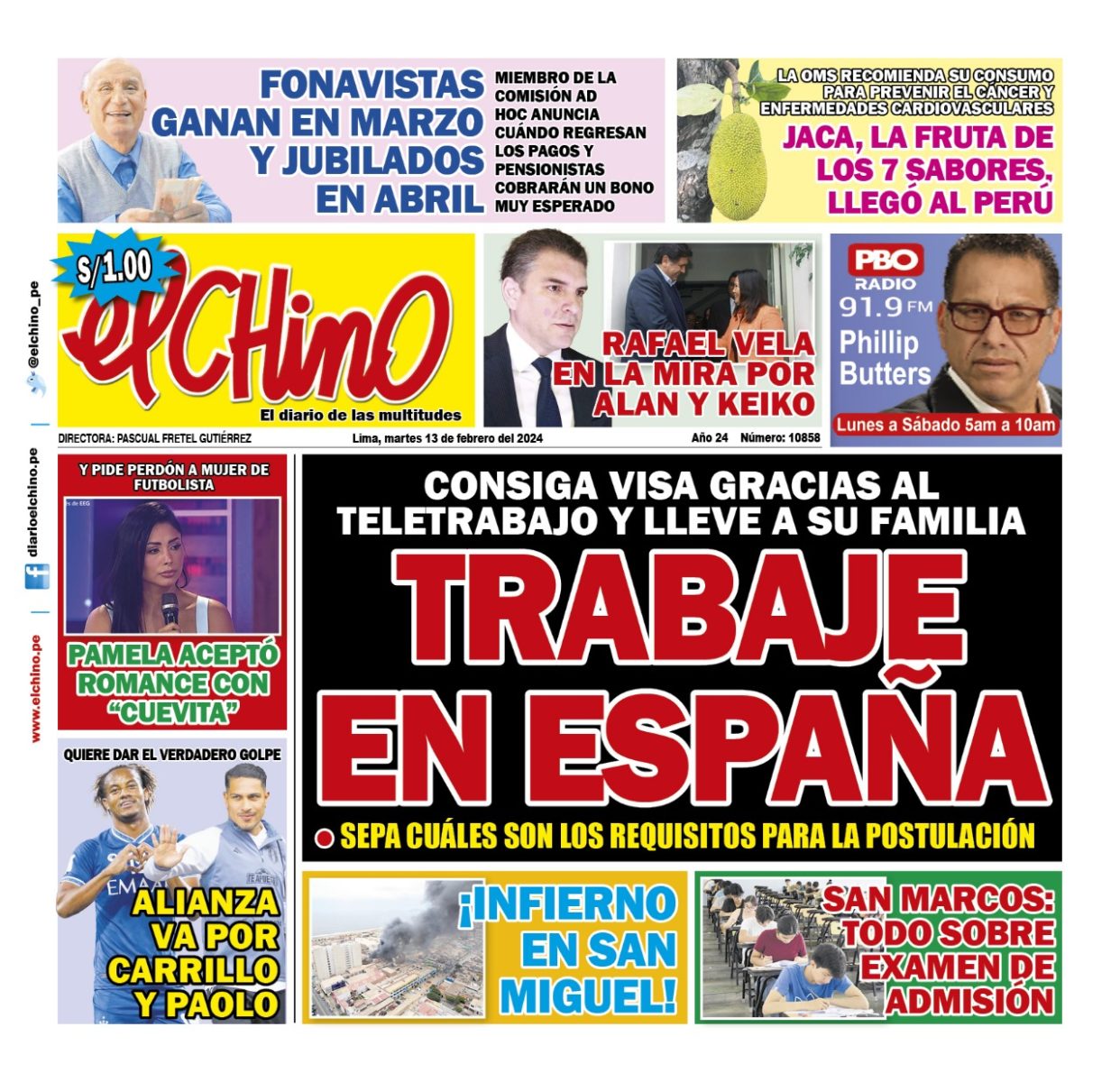 Portada Diario El Chino (13/02/2024)