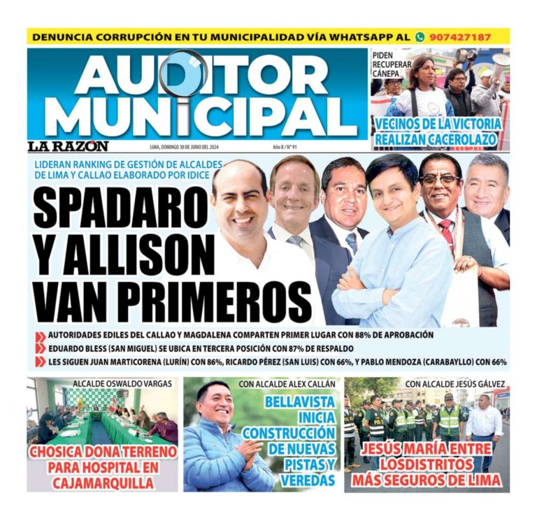 Auditor Municipal: Ranking de gestión de alcaldes de Lima y Callao Auditor Municipal: Ranking de gestión de alcaldes de Lima y Callao