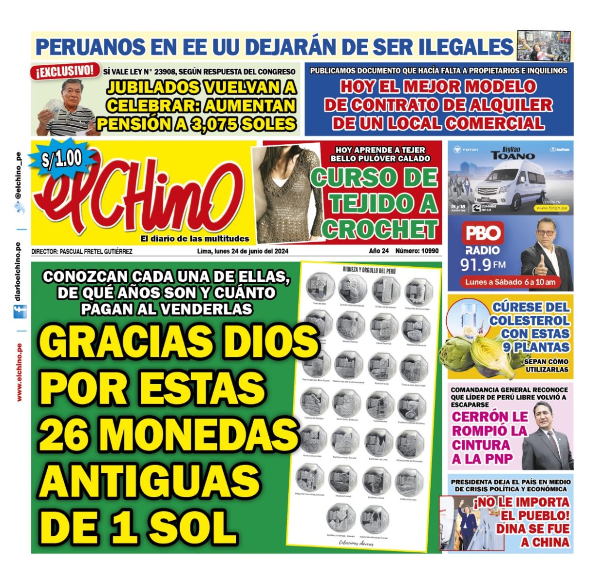 Portada Diario El Chino (24/06/2024)