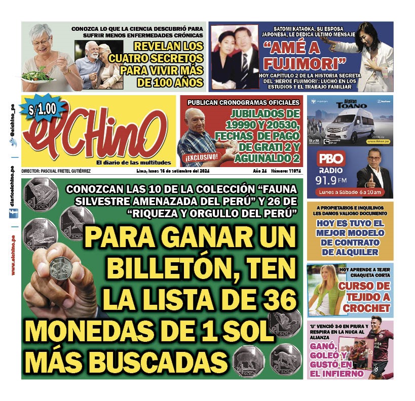 Portada Diario El Chino (16/09/2024)