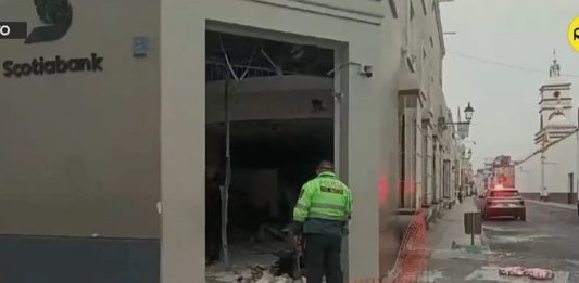 Explosión en Trujillo: Delincuentes atacan banco cerca de la Plaza de Armas
