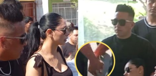 Cueva acompaña a Pamela Franco en entierro de su padre