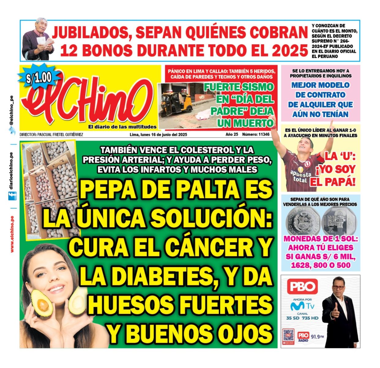 Portada Diario El Chino (16/06/2025)