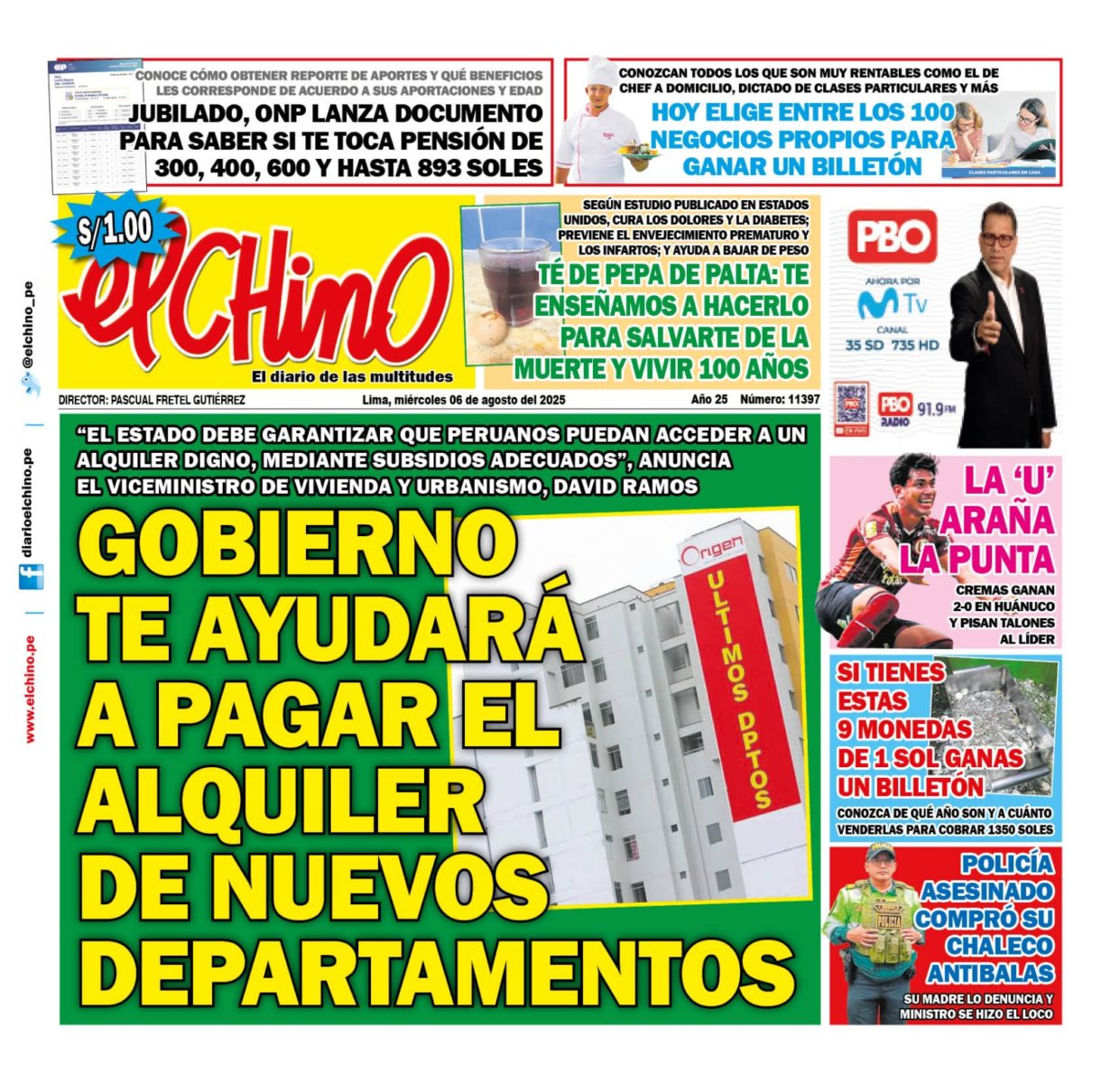 Portada Diario El Chino (06/08/2025)