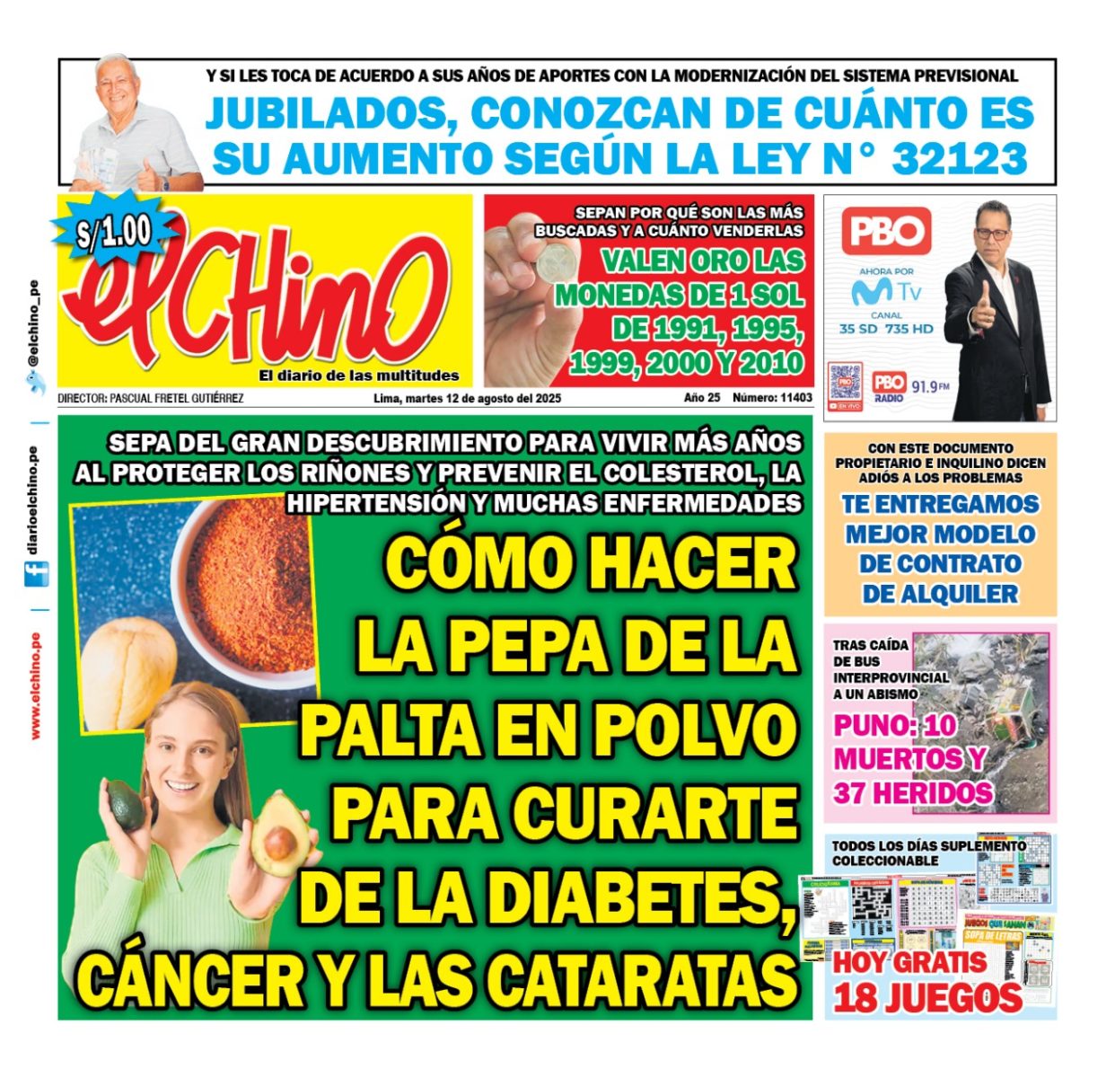 Portada Diario El Chino (12/08/2025)