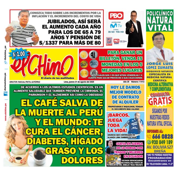 Portada diario El Chino 21-08-25