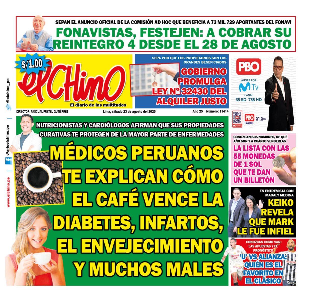Portada Diario El Chino (23/08/2025)