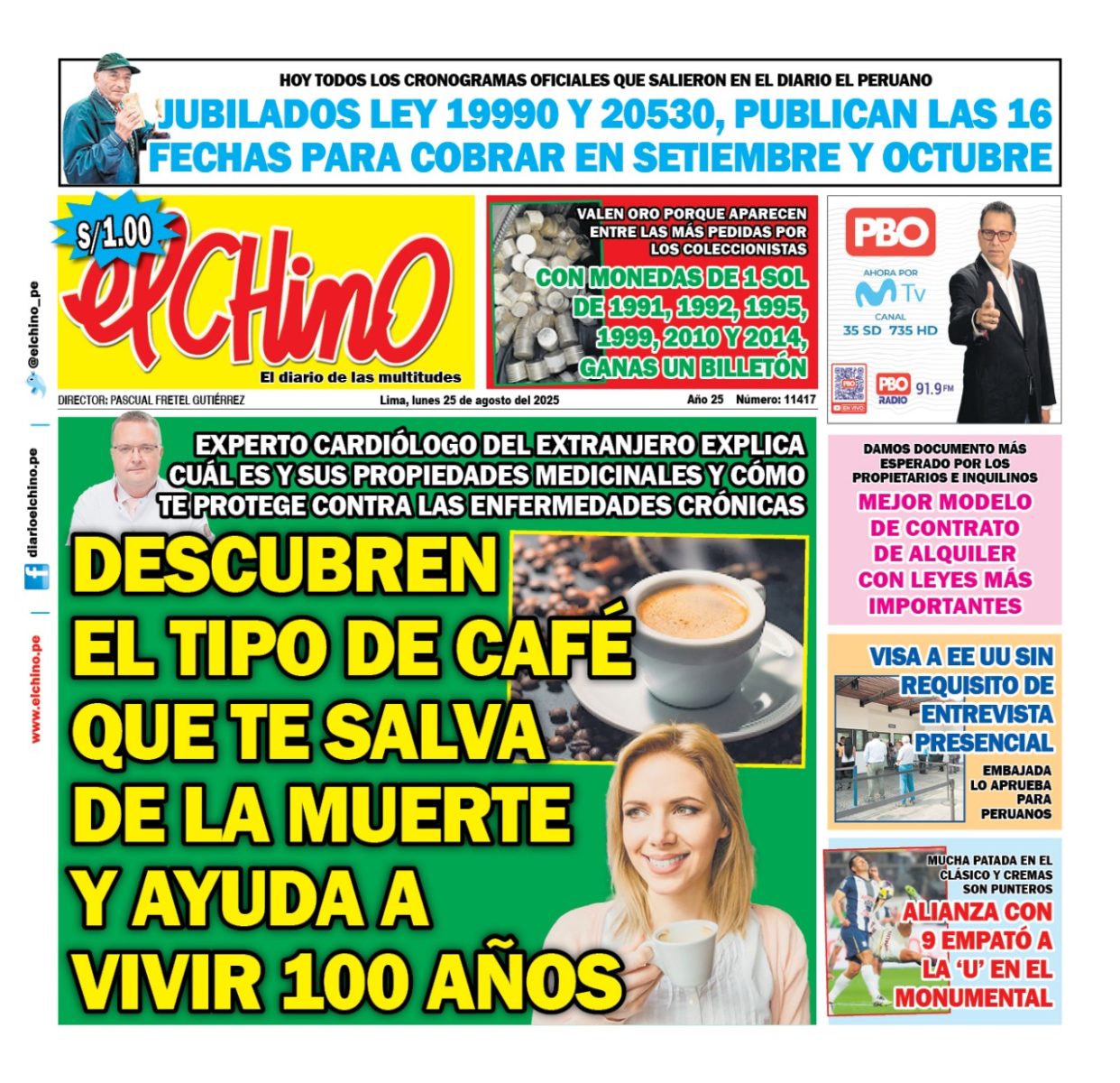 Portada Diario El Chino (25/08/2025)