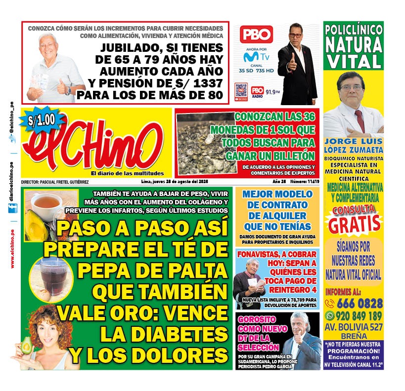 Portada Diario El Chino (28/08/2025)